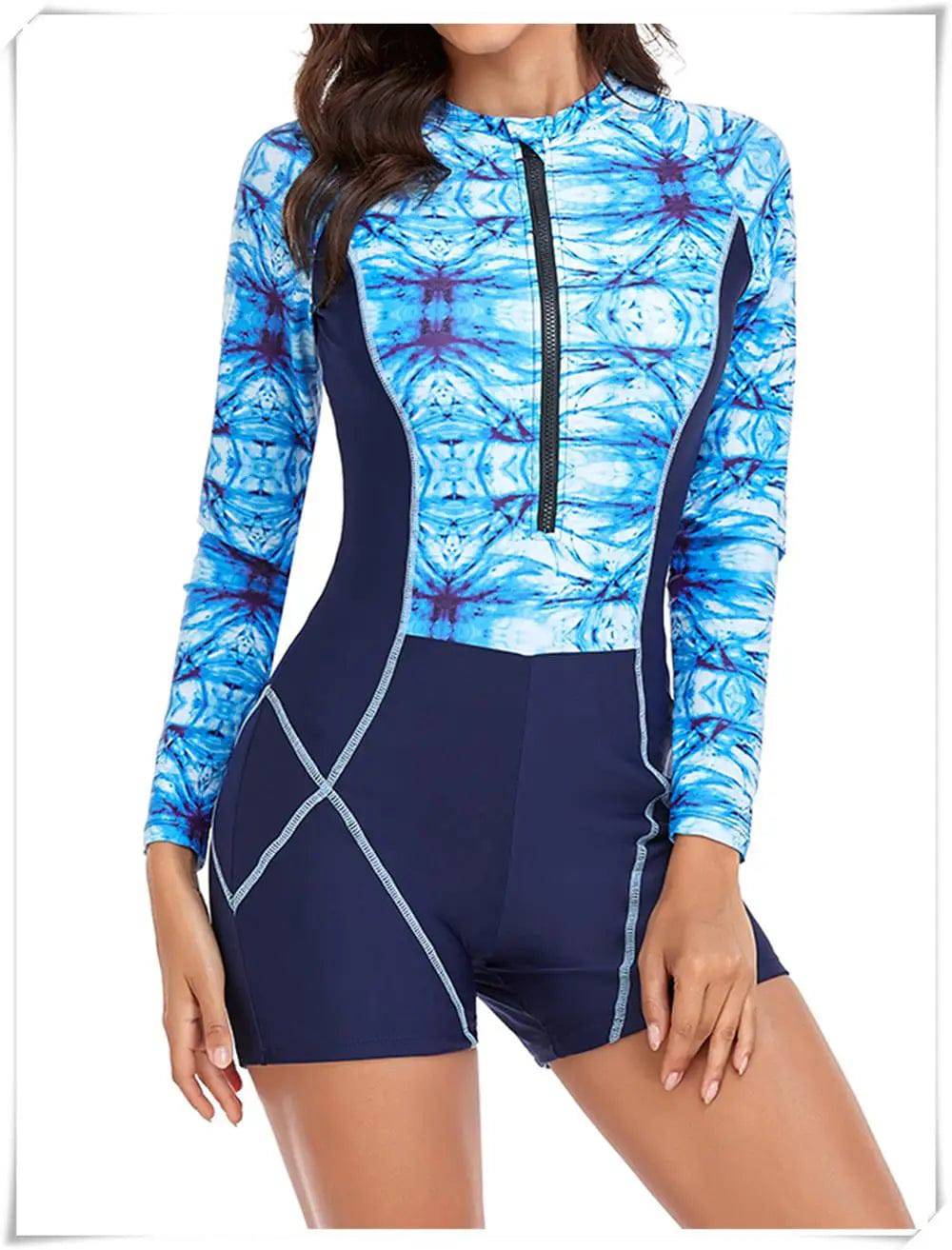 
                  
                    Long Sleeve Printed Swimsuit 2023 Women One Piece Surfing Swimwear Female Zipper Rashguard Diving Clothes Bathing Swimming Suit
                  
                