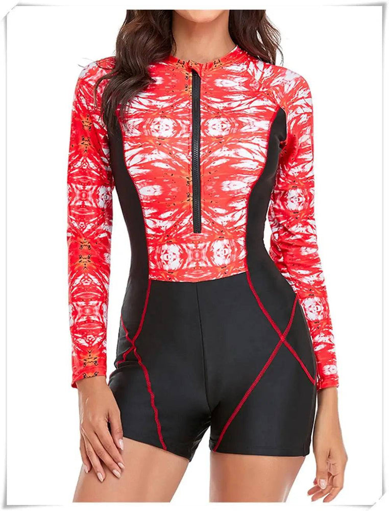 
                  
                    Long Sleeve Printed Swimsuit 2023 Women One Piece Surfing Swimwear Female Zipper Rashguard Diving Clothes Bathing Swimming Suit
                  
                