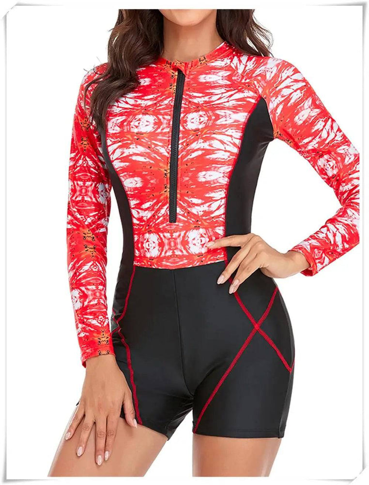 
                  
                    Long Sleeve Printed Swimsuit 2023 Women One Piece Surfing Swimwear Female Zipper Rashguard Diving Clothes Bathing Swimming Suit
                  
                