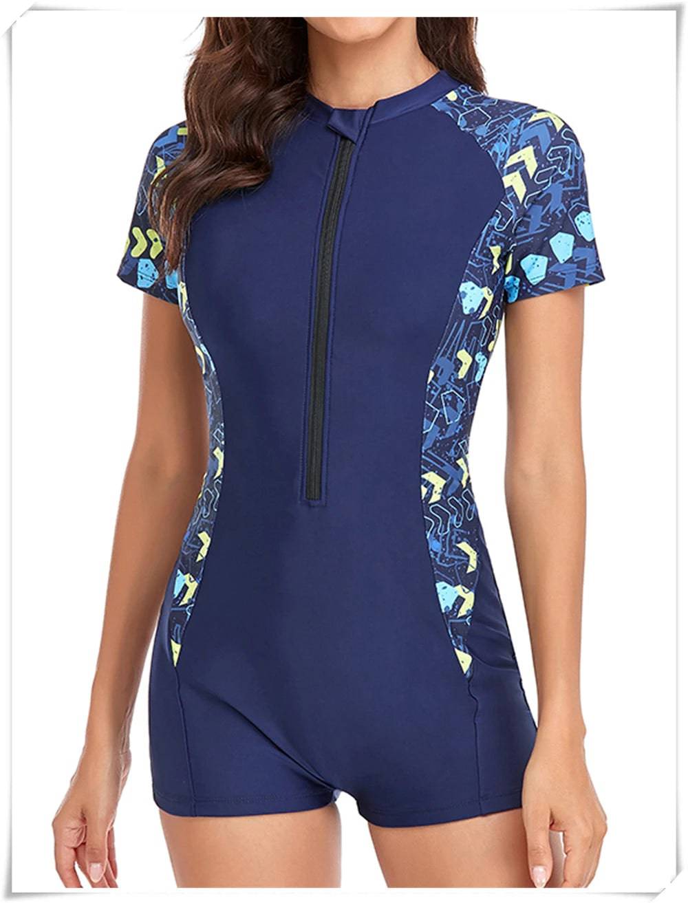 
                  
                    Long Sleeve Printed Swimsuit 2023 Women One Piece Surfing Swimwear Female Zipper Rashguard Diving Clothes Bathing Swimming Suit
                  
                