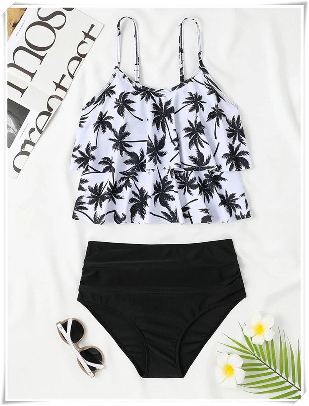 
                  
                    2023 Printed Tankini Two Piece Swimsuit Women Strape Ruffle Swimwear Female Triangle Bathing Suit Beachwear Swimming Summer
                  
                