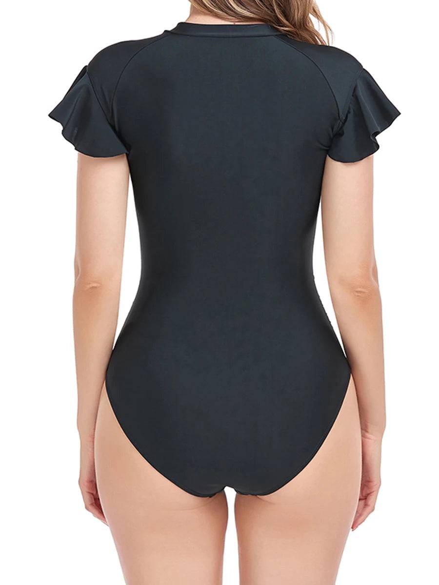 
                  
                    Zipper Sleeveless Swimsuit 2023 Women One Piece Ruffle Swimwear Sexy Bodysuit Bathers Bathing Swimming Suit Sports Beachwear
                  
                