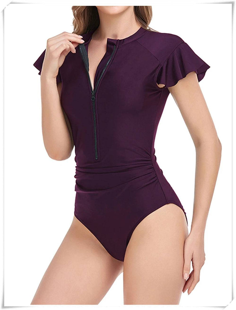 
                  
                    Zipper Sleeveless Swimsuit 2023 Women One Piece Ruffle Swimwear Sexy Bodysuit Bathers Bathing Swimming Suit Sports Beachwear
                  
                