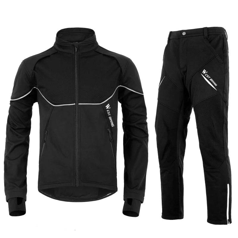 
                  
                    WEST BIKING Winter Warm Cycling Jacket Set Reflective Men's Cycling Jacket Pants Long Windproof MTB Bike Clothes Bicycle Suit
                  
                