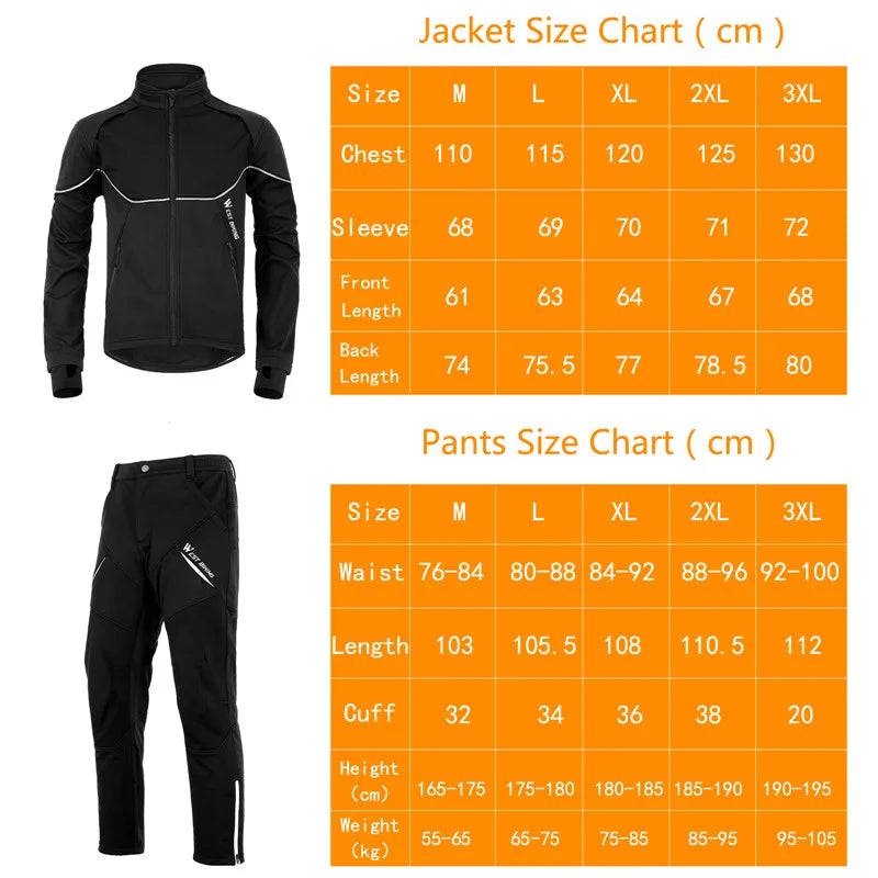 
                  
                    WEST BIKING Winter Warm Cycling Jacket Set Reflective Men's Cycling Jacket Pants Long Windproof MTB Bike Clothes Bicycle Suit
                  
                