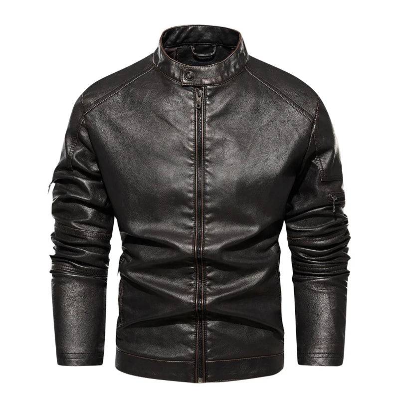 Autumn Winter Men's PU leather Jacket Fashion Man Retro Motorcycle Leather Coats Male Streetwear Biker Leather Jacket Clothing