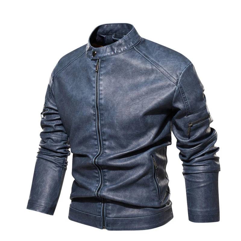 
                  
                    Autumn Winter Men's PU leather Jacket Fashion Man Retro Motorcycle Leather Coats Male Streetwear Biker Leather Jacket Clothing
                  
                