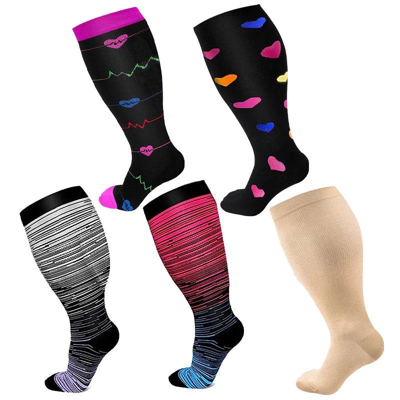 
                  
                    5 Pairs Of Compression Socks Men Women Plus Size 2XL-4XL Varicose Vein Sports Socks Running Fitness Cycling Hiking Elastic Socks
                  
                