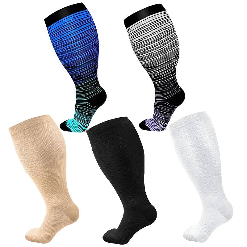 
                  
                    5 Pairs Of Compression Socks Men Women Plus Size 2XL-4XL Varicose Vein Sports Socks Running Fitness Cycling Hiking Elastic Socks
                  
                