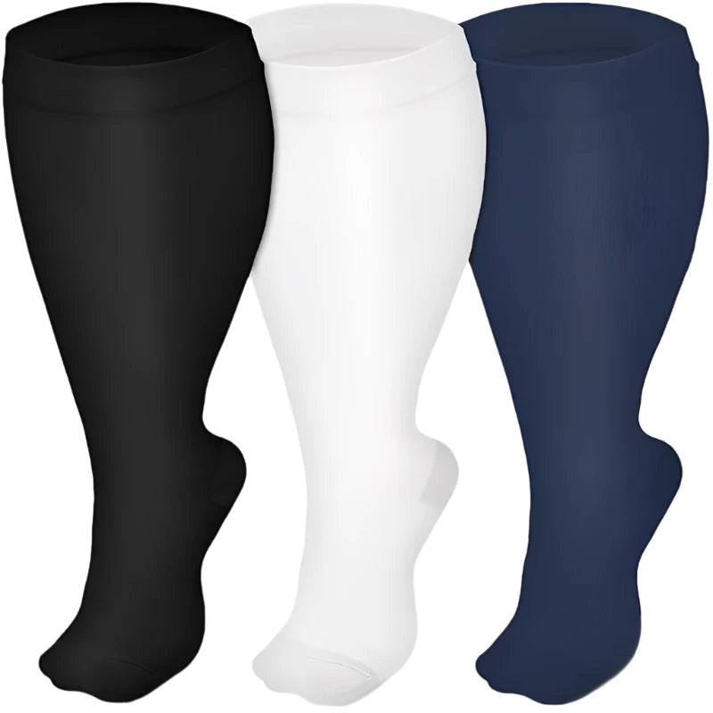 5 Pairs Of Compression Socks Men Women Plus Size 2XL-4XL Varicose Vein Sports Socks Running Fitness Cycling Hiking Elastic Socks