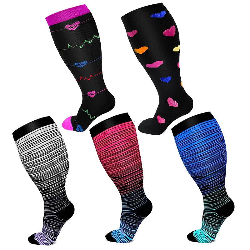 
                  
                    5 Pairs Of Compression Socks Men Women Plus Size 2XL-4XL Varicose Vein Sports Socks Running Fitness Cycling Hiking Elastic Socks
                  
                