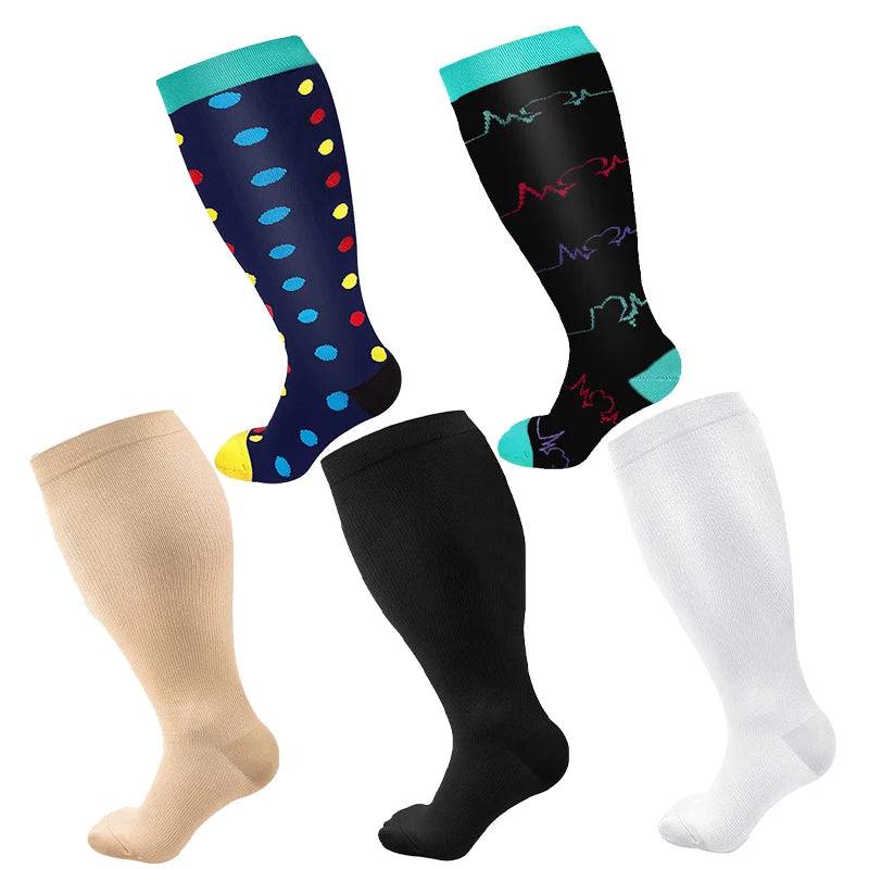 
                  
                    5 Pairs Of Compression Socks Men Women Plus Size 2XL-4XL Varicose Vein Sports Socks Running Fitness Cycling Hiking Elastic Socks
                  
                