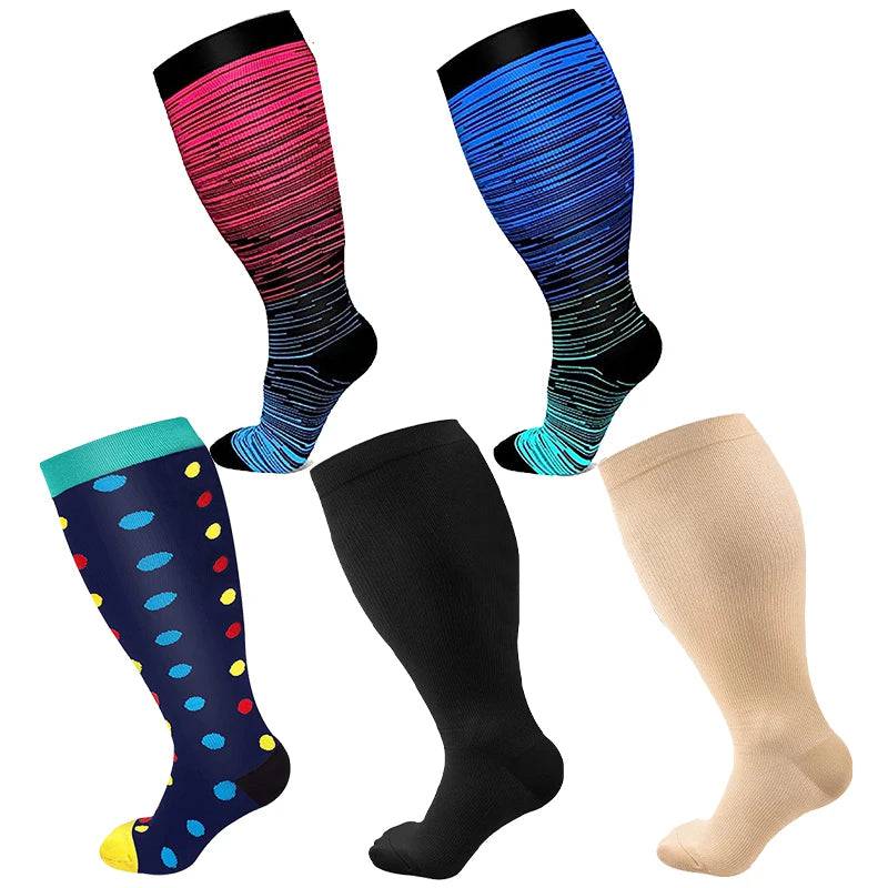 
                  
                    5 Pairs Of Compression Socks Men Women Plus Size 2XL-4XL Varicose Vein Sports Socks Running Fitness Cycling Hiking Elastic Socks
                  
                