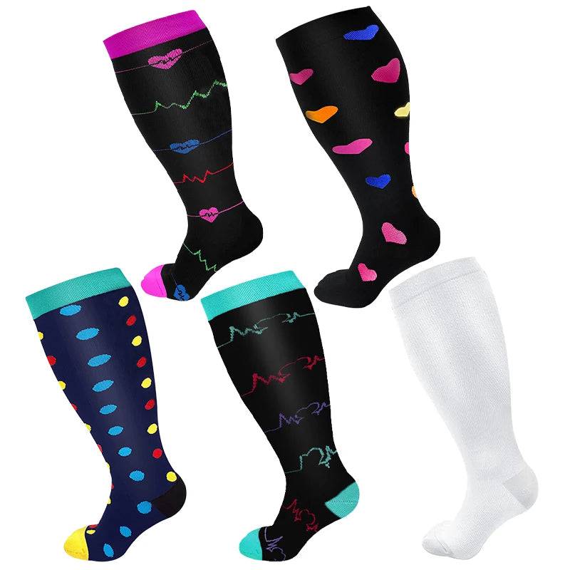 
                  
                    5 Pairs Of Compression Socks Men Women Plus Size 2XL-4XL Varicose Vein Sports Socks Running Fitness Cycling Hiking Elastic Socks
                  
                