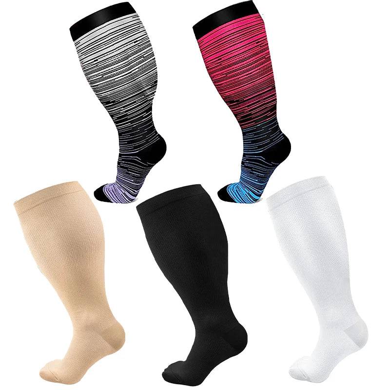 
                  
                    5 Pairs Of Compression Socks Men Women Plus Size 2XL-4XL Varicose Vein Sports Socks Running Fitness Cycling Hiking Elastic Socks
                  
                