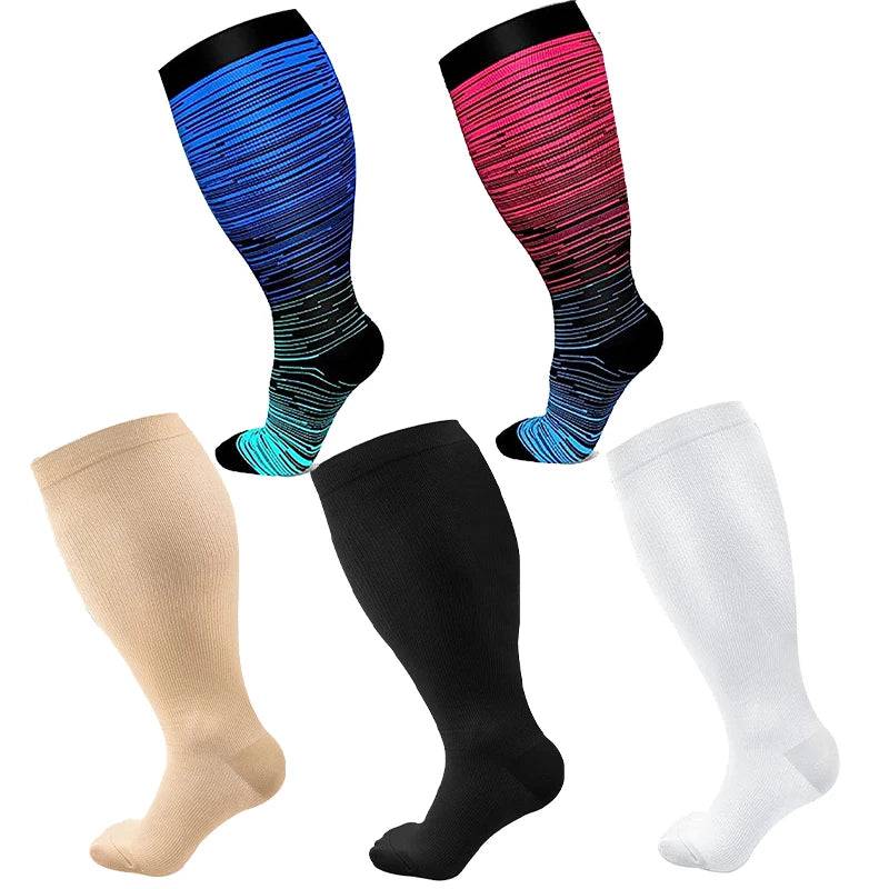 
                  
                    5 Pairs Of Compression Socks Men Women Plus Size 2XL-4XL Varicose Vein Sports Socks Running Fitness Cycling Hiking Elastic Socks
                  
                