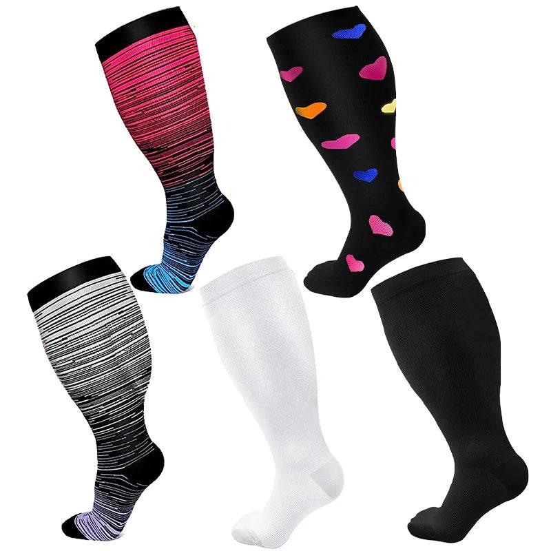 
                  
                    5 Pairs Of Compression Socks Men Women Plus Size 2XL-4XL Varicose Vein Sports Socks Running Fitness Cycling Hiking Elastic Socks
                  
                