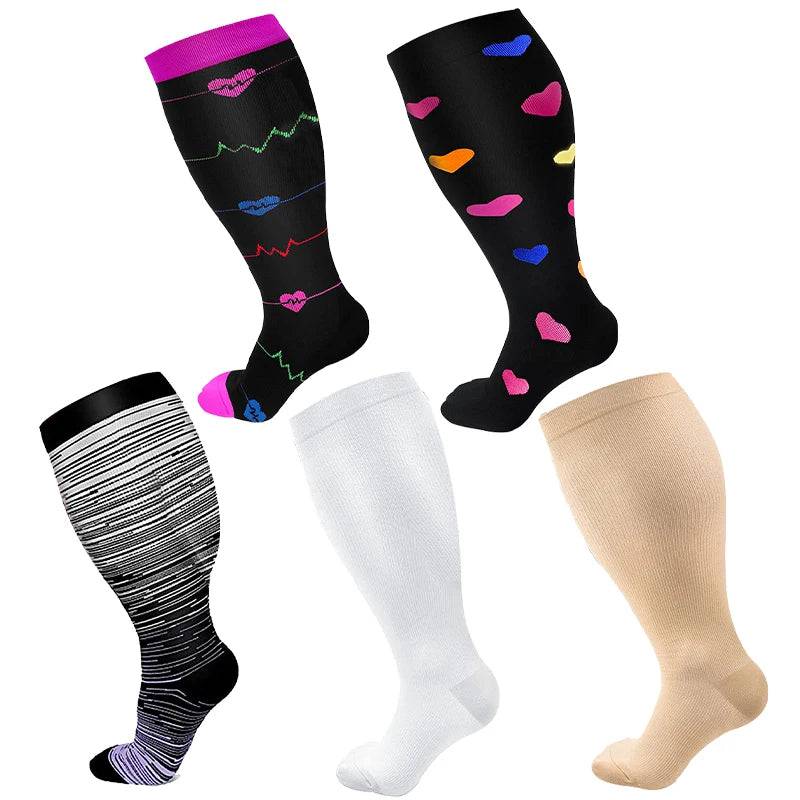 
                  
                    5 Pairs Of Compression Socks Men Women Plus Size 2XL-4XL Varicose Vein Sports Socks Running Fitness Cycling Hiking Elastic Socks
                  
                