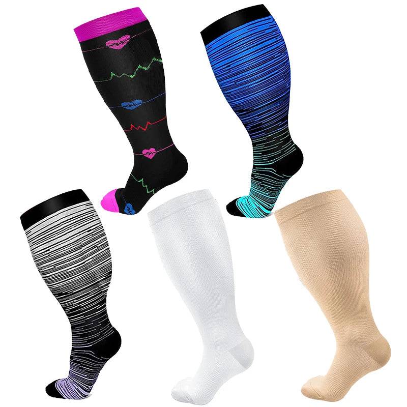 
                  
                    5 Pairs Of Compression Socks Men Women Plus Size 2XL-4XL Varicose Vein Sports Socks Running Fitness Cycling Hiking Elastic Socks
                  
                