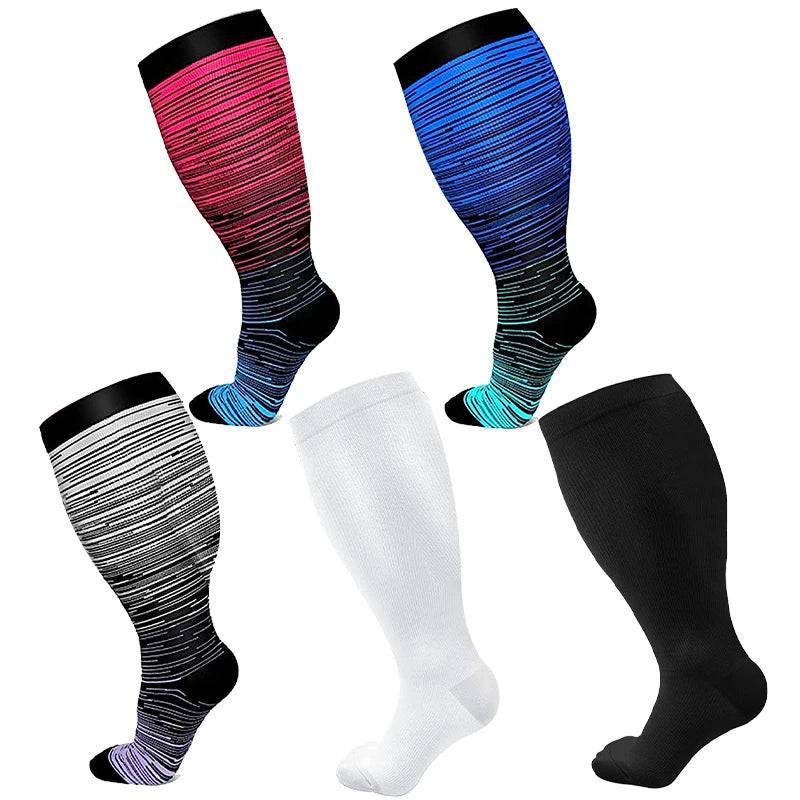 
                  
                    5 Pairs Of Compression Socks Men Women Plus Size 2XL-4XL Varicose Vein Sports Socks Running Fitness Cycling Hiking Elastic Socks
                  
                