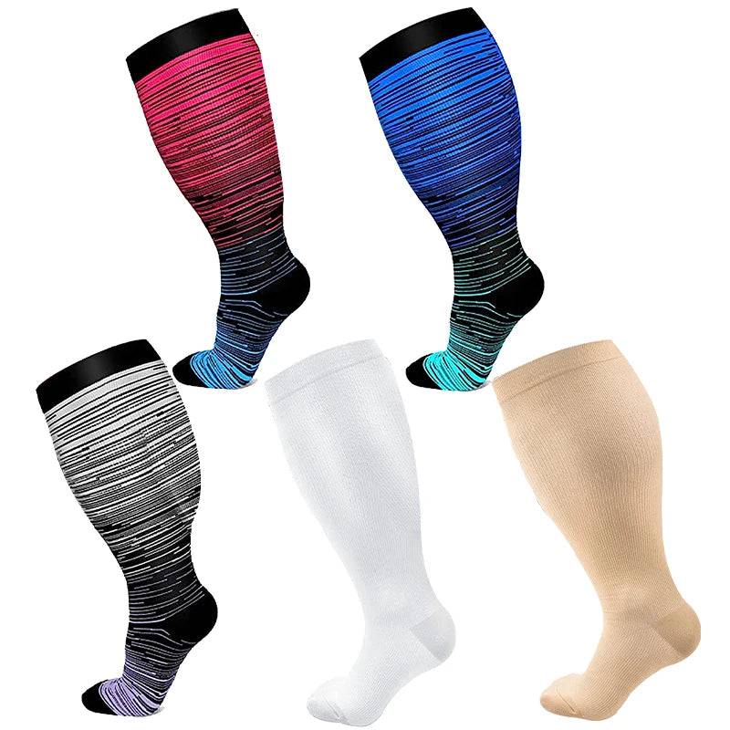 
                  
                    5 Pairs Of Compression Socks Men Women Plus Size 2XL-4XL Varicose Vein Sports Socks Running Fitness Cycling Hiking Elastic Socks
                  
                