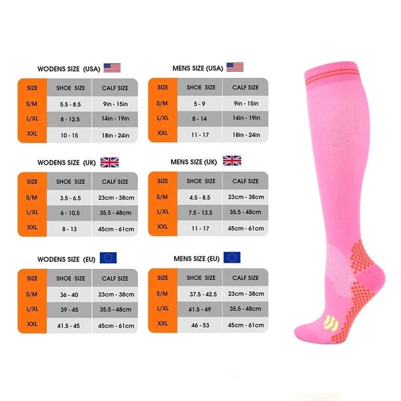 
                  
                    Compression Socks Marathon Fitness Bicycle Mountaineering Sports Socks Medical Varicocele Swelling Anti Fatigue Nurse Socks New
                  
                