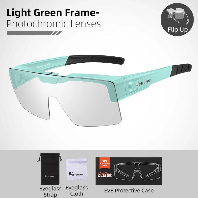 
                  
                    Men Women WEST BIKING Photochromic Cycling Glasses Polarized Flip Design for MTB Riding Skiing Night Vision Sport
                  
                