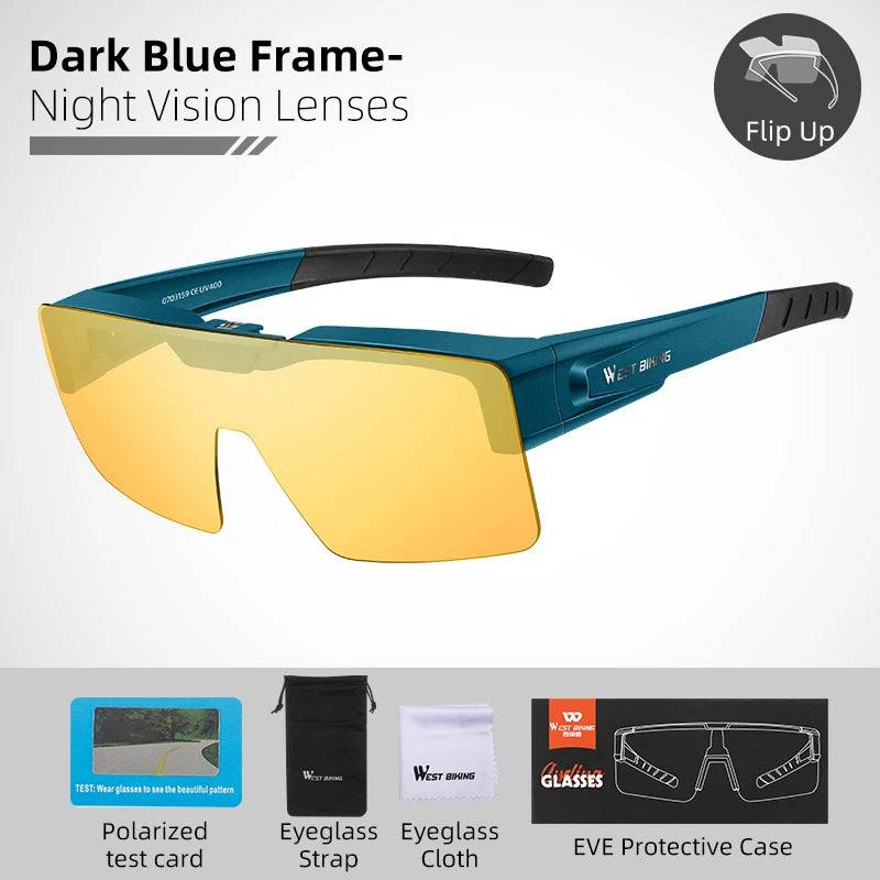 
                  
                    Men Women WEST BIKING Photochromic Cycling Glasses Polarized Flip Design for MTB Riding Skiing Night Vision Sport
                  
                