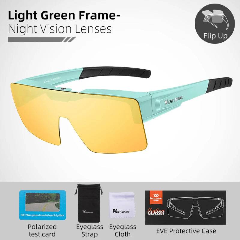 
                  
                    Men Women WEST BIKING Photochromic Cycling Glasses Polarized Flip Design for MTB Riding Skiing Night Vision Sport
                  
                