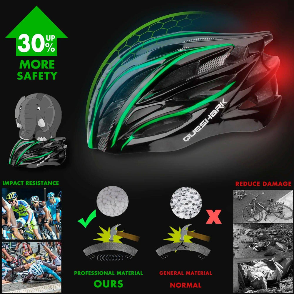 
                  
                    Ultralight Cycling Helmet for Men and Women QUESHARK with LED Taillight for MTB Road Bike Bicycle Motorcycle Riding Ventilated Safety Cap
                  
                