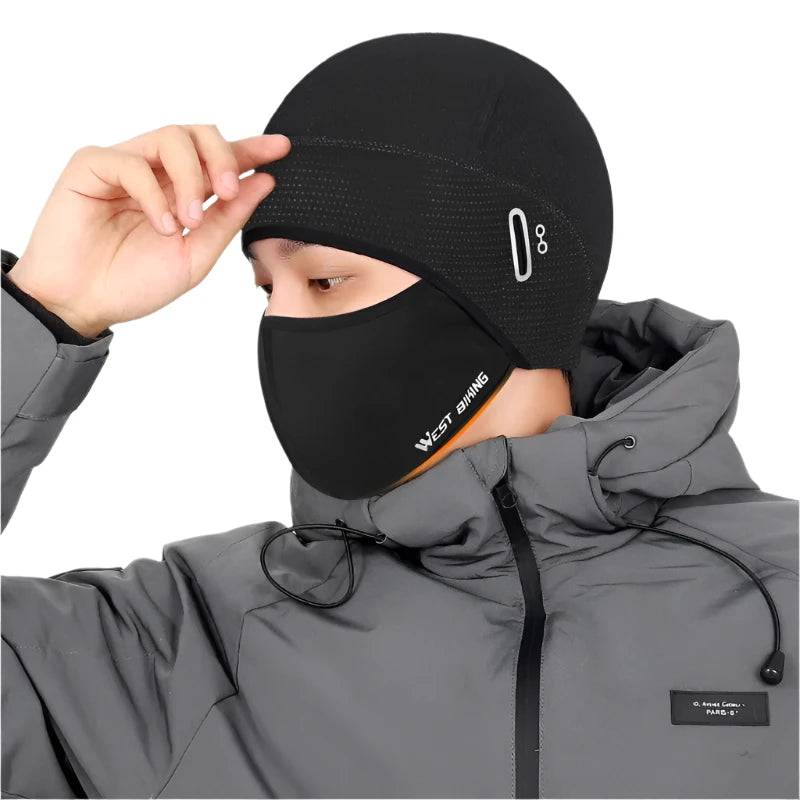 WEST BIKING Winter Fleece Balaclava Cycling Windproof Thermal Caps Face Protection Motorcycle Bike Helmet liner Men Sports Hat