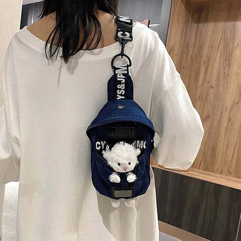 
                  
                    Ladies Waistbag for WomanGirl Sweet Bear Waist Bag Casual Canvas Banana Bag Adjustable Children Cool Shoulder Bag Chest Bags
                  
                