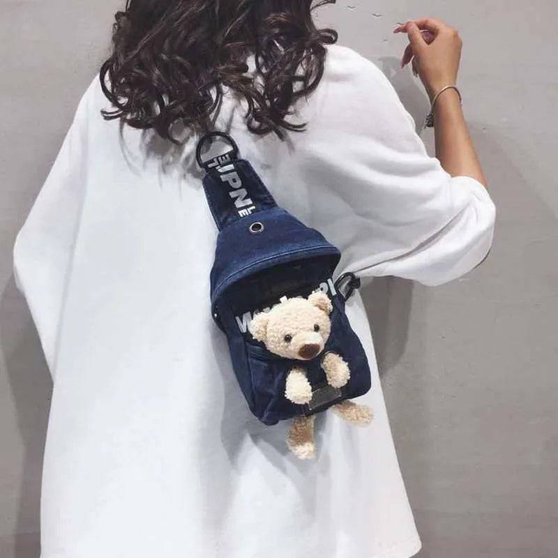 
                  
                    Ladies Waistbag for WomanGirl Sweet Bear Waist Bag Casual Canvas Banana Bag Adjustable Children Cool Shoulder Bag Chest Bags
                  
                