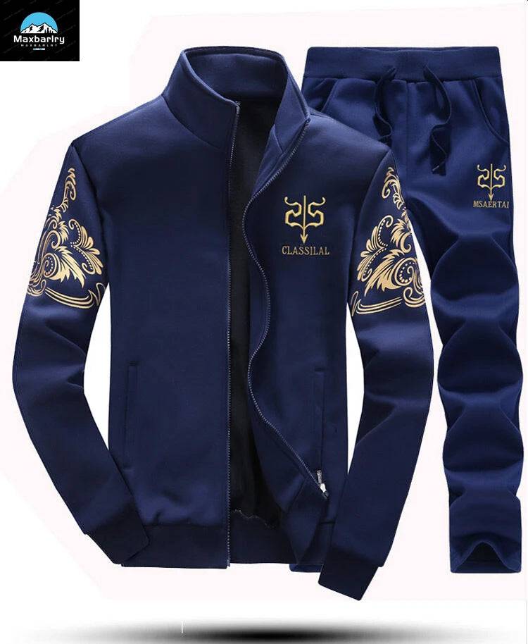 
                  
                    2024 New Men's Tracksuit Fleece Jacket and Sweatpants 2 Piece Set Spring Autumn Sports Suit Long Sleeve Sets Men Sweatsuit Warm
                  
                