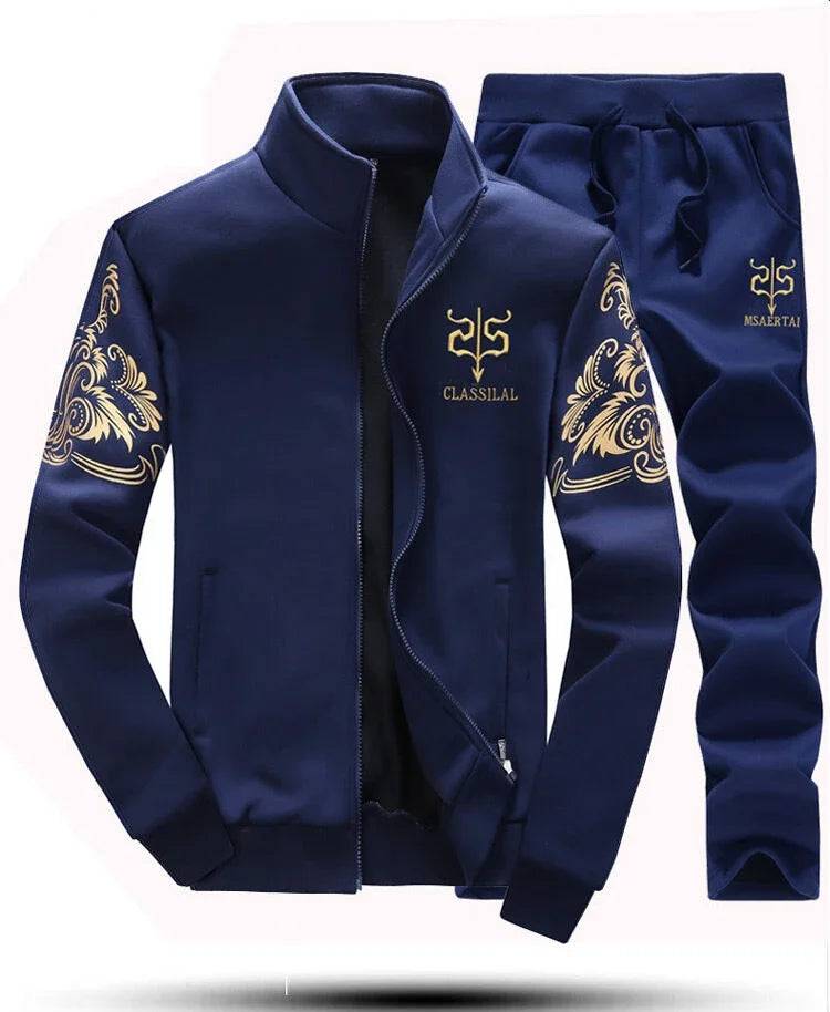 
                  
                    2024 New Men's Tracksuit Fleece Jacket and Sweatpants 2 Piece Set Spring Autumn Sports Suit Long Sleeve Sets Men Sweatsuit Warm
                  
                