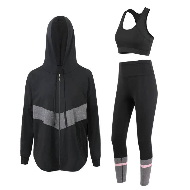 
                  
                    Jacket Sports Bra Leggings 3 Piece Set Women's Tracksuit, Training and Exercise Workout Gym Push Up Yoga Sportswear Suit Fitness
                  
                