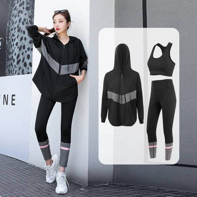 
                  
                    Jacket Sports Bra Leggings 3 Piece Set Women's Tracksuit, Training and Exercise Workout Gym Push Up Yoga Sportswear Suit Fitness
                  
                