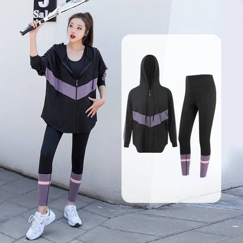 
                  
                    Jacket Sports Bra Leggings 3 Piece Set Women's Tracksuit, Training and Exercise Workout Gym Push Up Yoga Sportswear Suit Fitness
                  
                