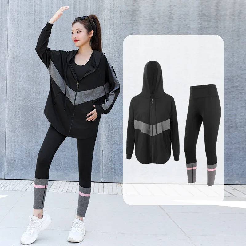 
                  
                    Jacket Sports Bra Leggings 3 Piece Set Women's Tracksuit, Training and Exercise Workout Gym Push Up Yoga Sportswear Suit Fitness
                  
                