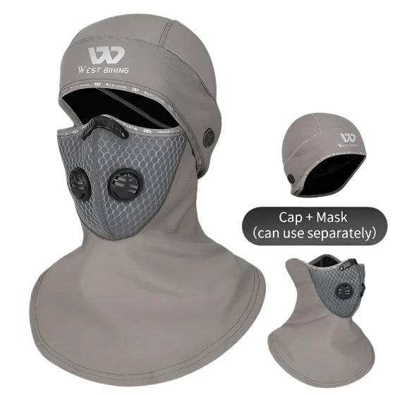 WEST BIKING Winter Thermal Balaclava For Cycling Ski Beanies Mask Sets Fleece Windproof Motorcycle MTB Helmet Cap Cycling Scarf