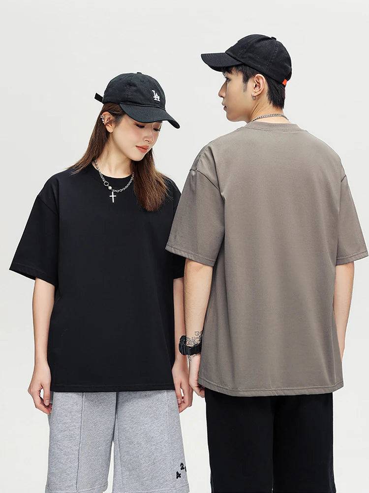 
                  
                    260G Heavy Cotton Summer T Shirt Men Korean Fashion Short Sleeve Loose Basic T-shirts Solid Tops Oversized Tee Unisex
                  
                