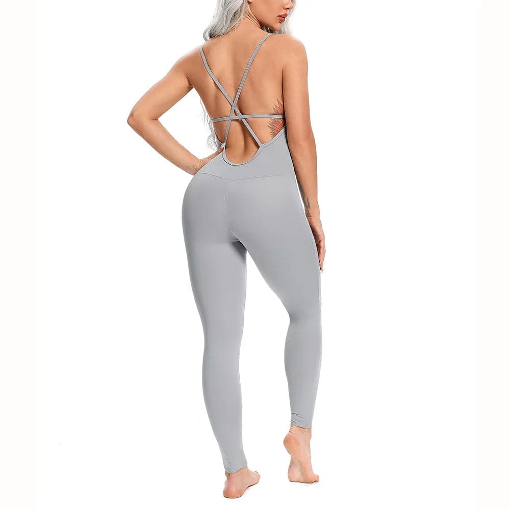 
                  
                    2024 New Women's Yoga Fitness Backless Overalls Bodysuit Fitness Rompers Sexy Sport Suit Leggings Jumpsuit Combinaison Gym Set
                  
                