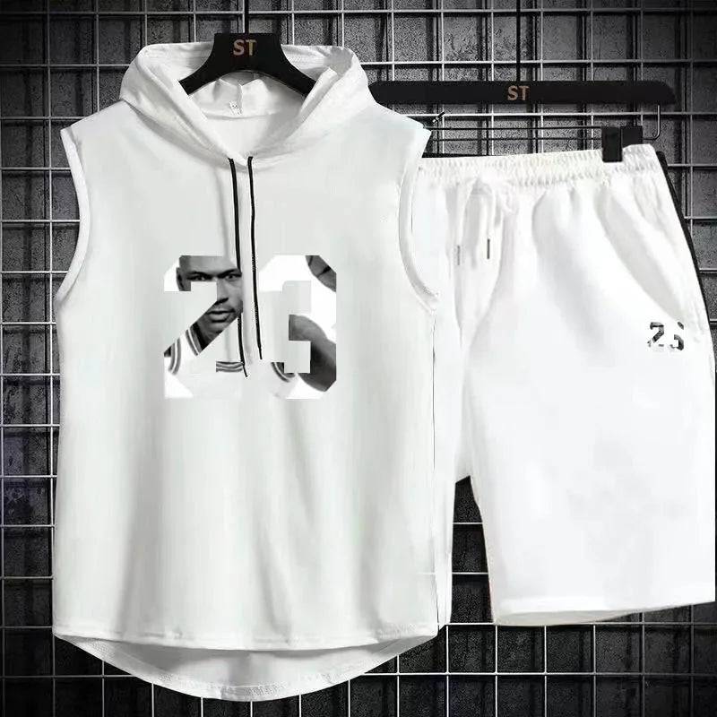 
                  
                    New Summer Men's Two Piece Set CasualT-Shirt and Shorts Set Mens Sports Suit Fashion Short Sleeve Tracksuit Hooded T-shirt
                  
                