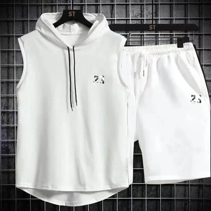 
                  
                    New Summer Men's Two Piece Set CasualT-Shirt and Shorts Set Mens Sports Suit Fashion Short Sleeve Tracksuit Hooded T-shirt
                  
                