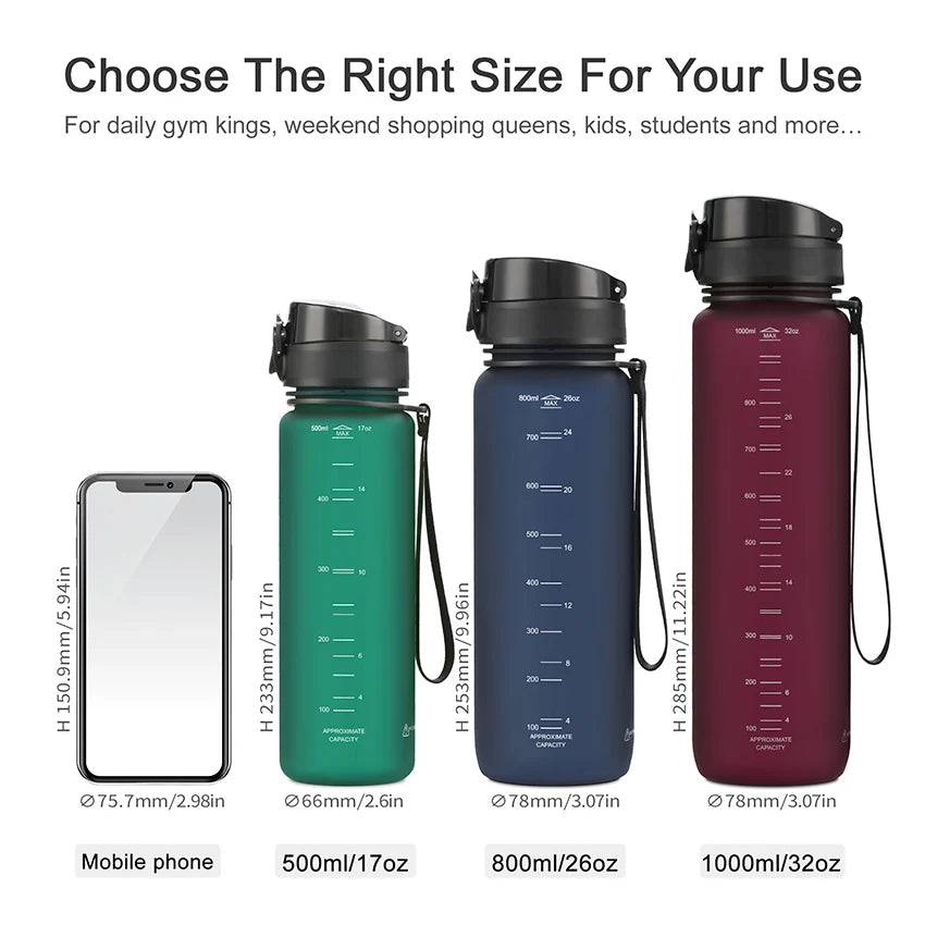 
                  
                    New 500/1000ml Sports Water Bottle Portable Leakproof Shaker Drinkware Outdoor Tour Gym Fitness Cup Tritan Plastic Jugs BPA Free
                  
                