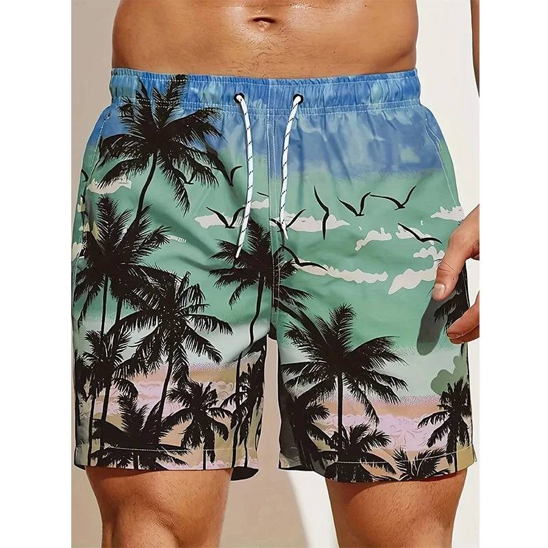 
                  
                    New Summer Harajuku 3D Cocoanut Trees Printing Beach Shorts Palm Tree Graphic Board Shorts For Men Hawaiian Cool Swimming Trunks
                  
                