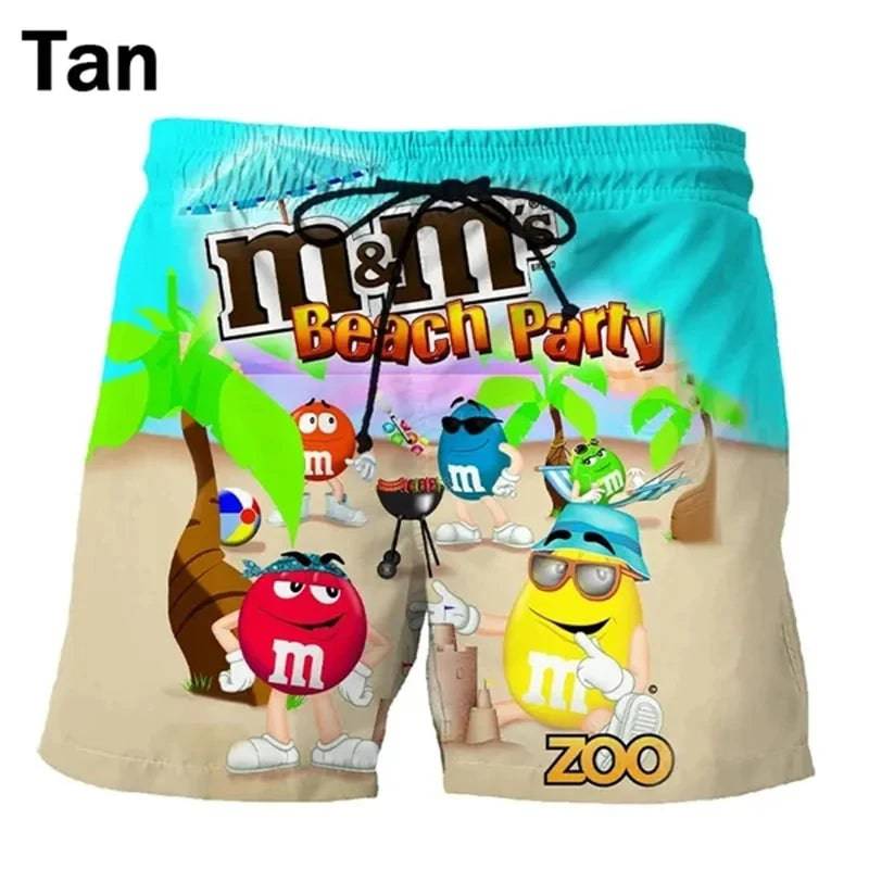 
                  
                    Funny M&M's Chocolate Bean Beach Shorts Men 3D Printing M&M Board Shorts Swimsuit Summer Quick Drying Shorts Sport Shorts
                  
                