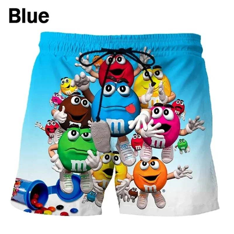 
                  
                    Funny M&M's Chocolate Bean Beach Shorts Men 3D Printing M&M Board Shorts Swimsuit Summer Quick Drying Shorts Sport Shorts
                  
                