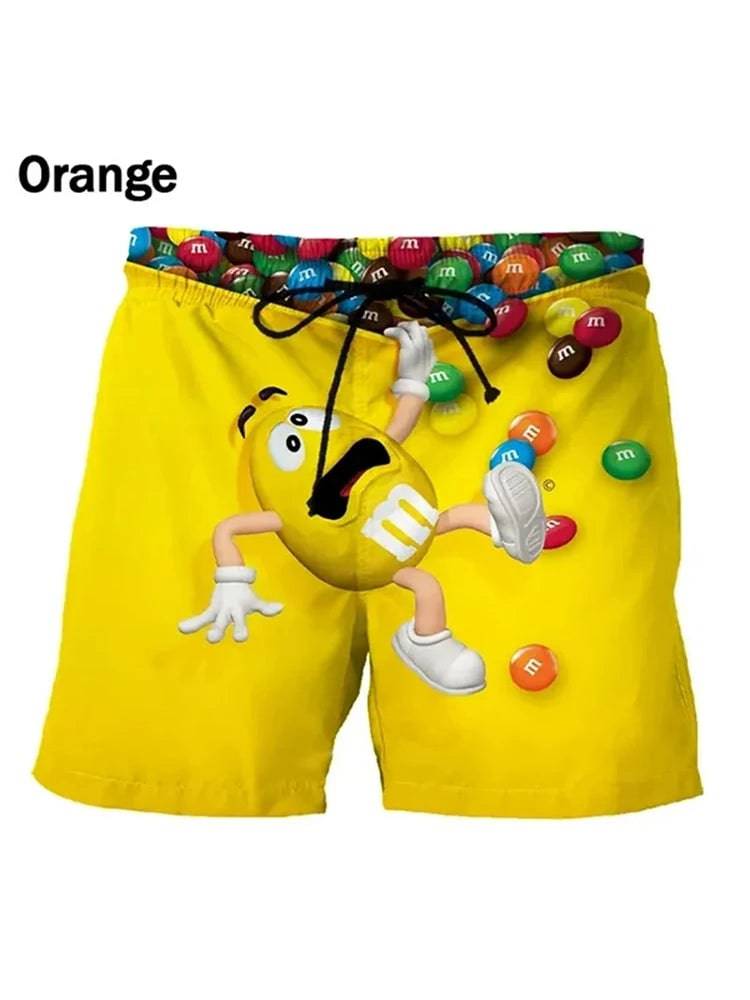 
                  
                    Funny M&M's Chocolate Bean Beach Shorts Men 3D Printing M&M Board Shorts Swimsuit Summer Quick Drying Shorts Sport Shorts
                  
                