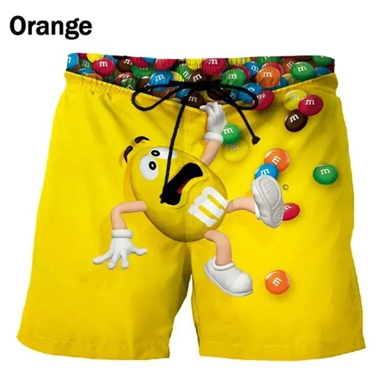 
                  
                    Funny M&M's Chocolate Bean Beach Shorts Men 3D Printing M&M Board Shorts Swimsuit Summer Quick Drying Shorts Sport Shorts
                  
                